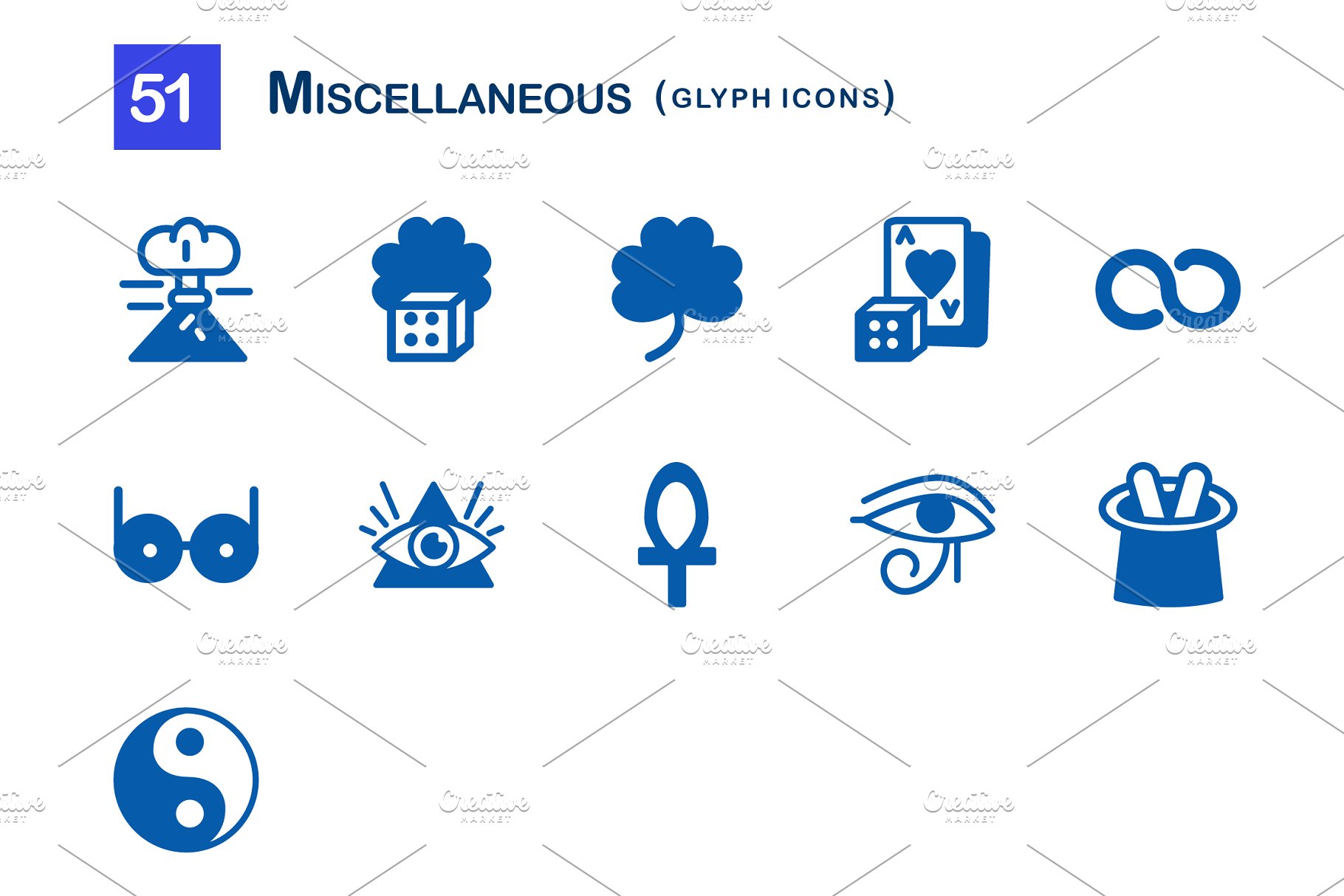 51个不同领域的混合符号图标 51 Miscellaneous Glyph Icons插图(3)