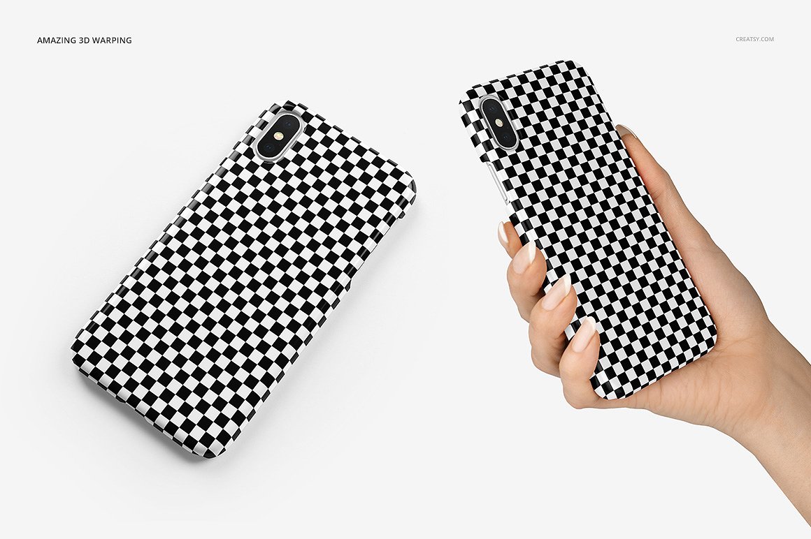 逼真的iPhone X塑料材质手机壳样机展示模型mockups插图(13)