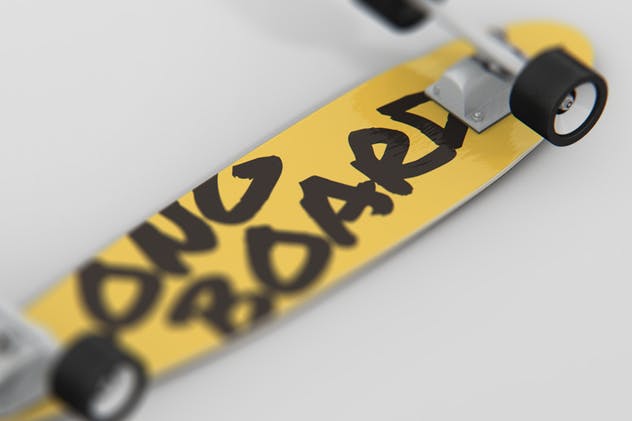 长滑板手绘图案设计样机模板 Skateboard Longboard Mockup插图(3)