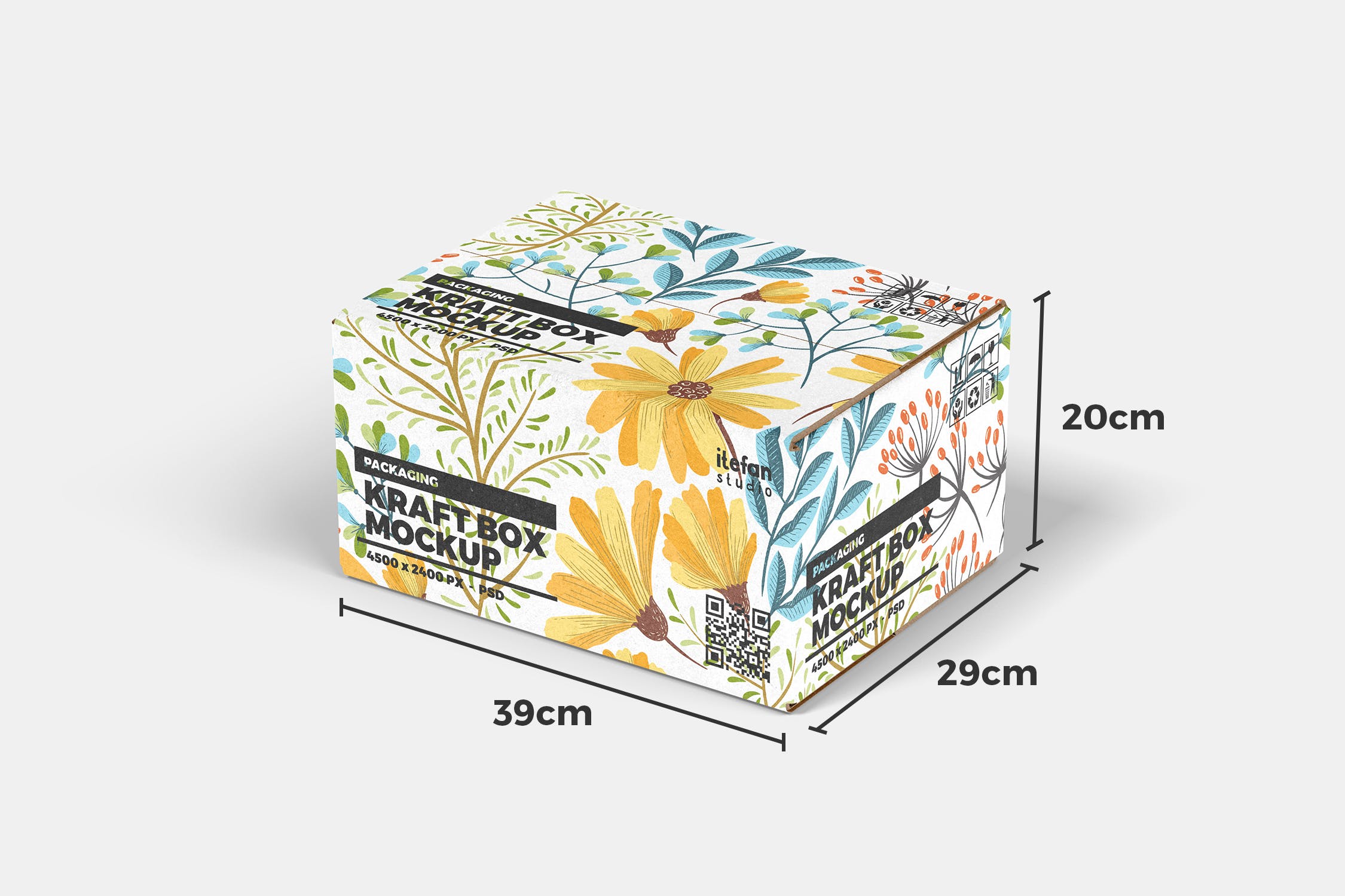 牛皮纸箱包装设计效果图样机v1 Kraft Box Mockup – Packaging Vol 1插图(1)