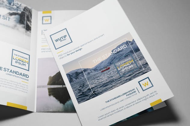双折页A5宣传册/传单样机模板 Bi-Fold A5 Brochure/ Leaflet Mockups插图(15)