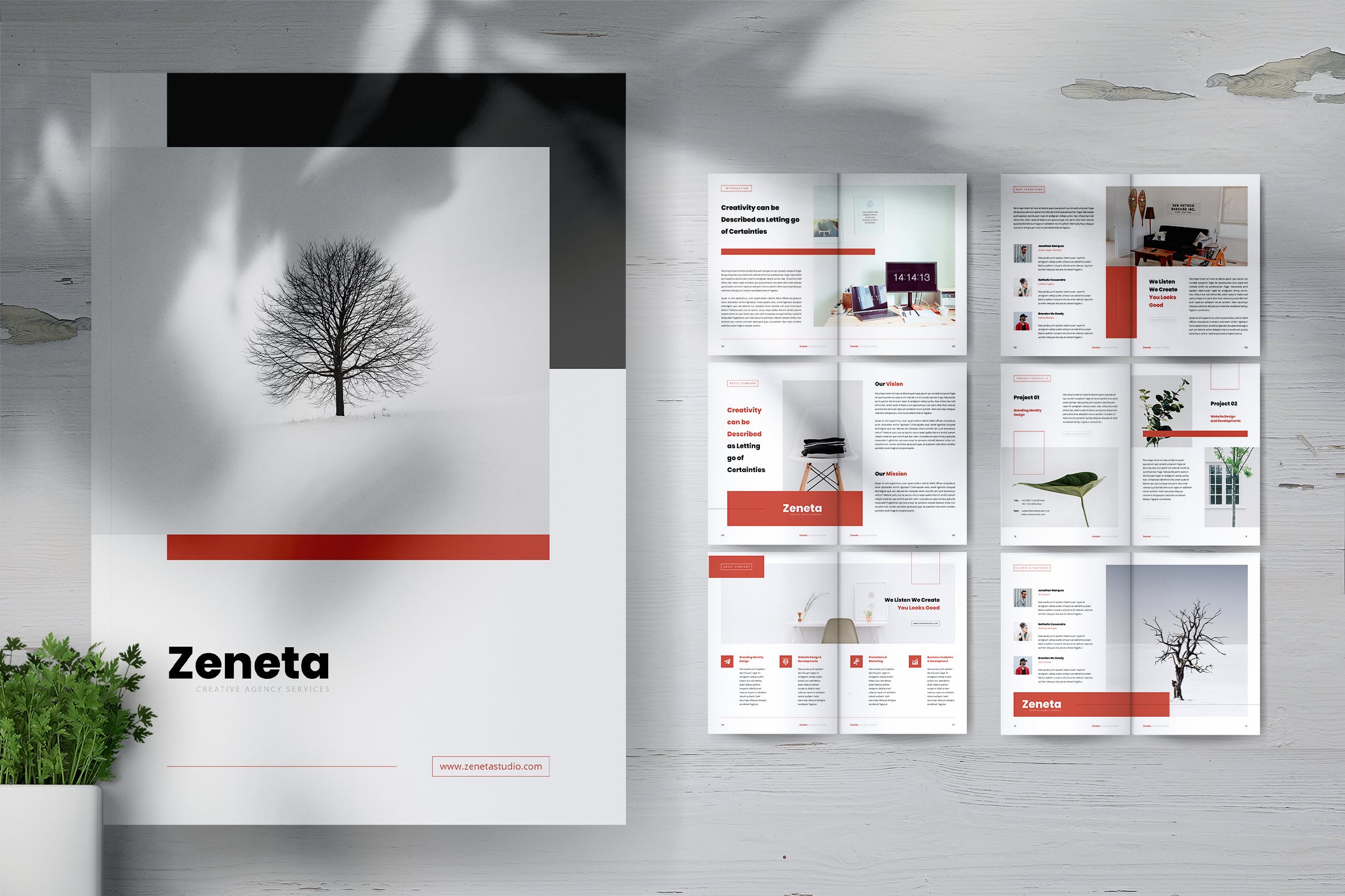 创意代理公司产品手册/企业画册设计模板 ZENETA Creative Agency Company Profile Brochures插图