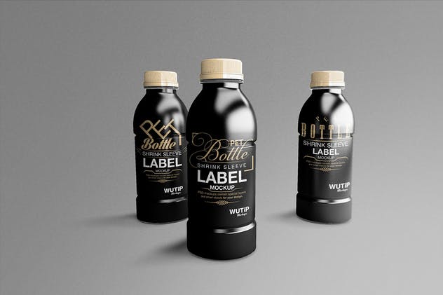 碳酸饮料瓶包装外观设计样机模板 PET Bottle/ Shrink Sleeve Label Mockup插图(2)