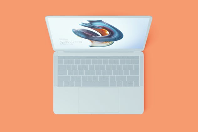 Macbook PRO电脑UI展示样机模板 Macbook PRO Mockup Front & Top views插图(2)