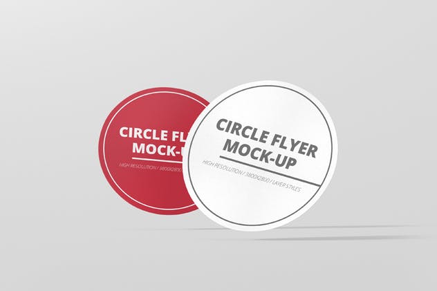 企业品牌迷你圆圈传单模板 Circle Flyer Mockup插图(2)