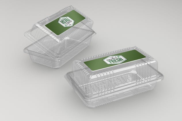一次性食品塑料包装盒样机Vol.6 Fast Food Boxes Vol.6: Take Out Packaging Mockups插图(1)