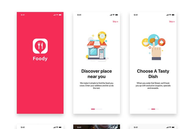 类大众点评美食类APP UI套件UI模板 Foody – Food App UI Kit插图(5)