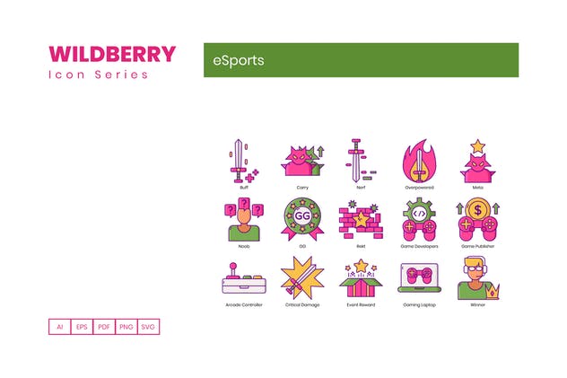 55枚野生浆果系列电子竞技图标 55 eSports Icons | Wildberry Series插图(3)