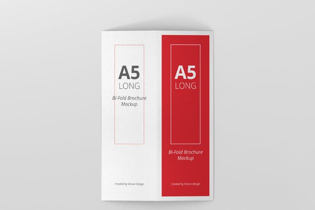 A5长方形双折页餐牌/宣传册样机 A5 Long Bi-Fold Brochure Mock-Up插图(7)