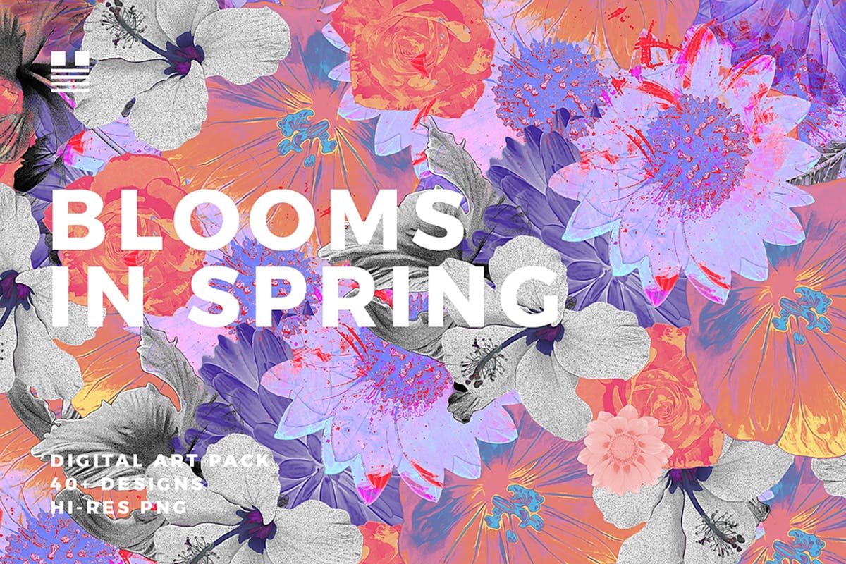 梦幻春天花卉图案纹理合集 Blooms in Spring插图