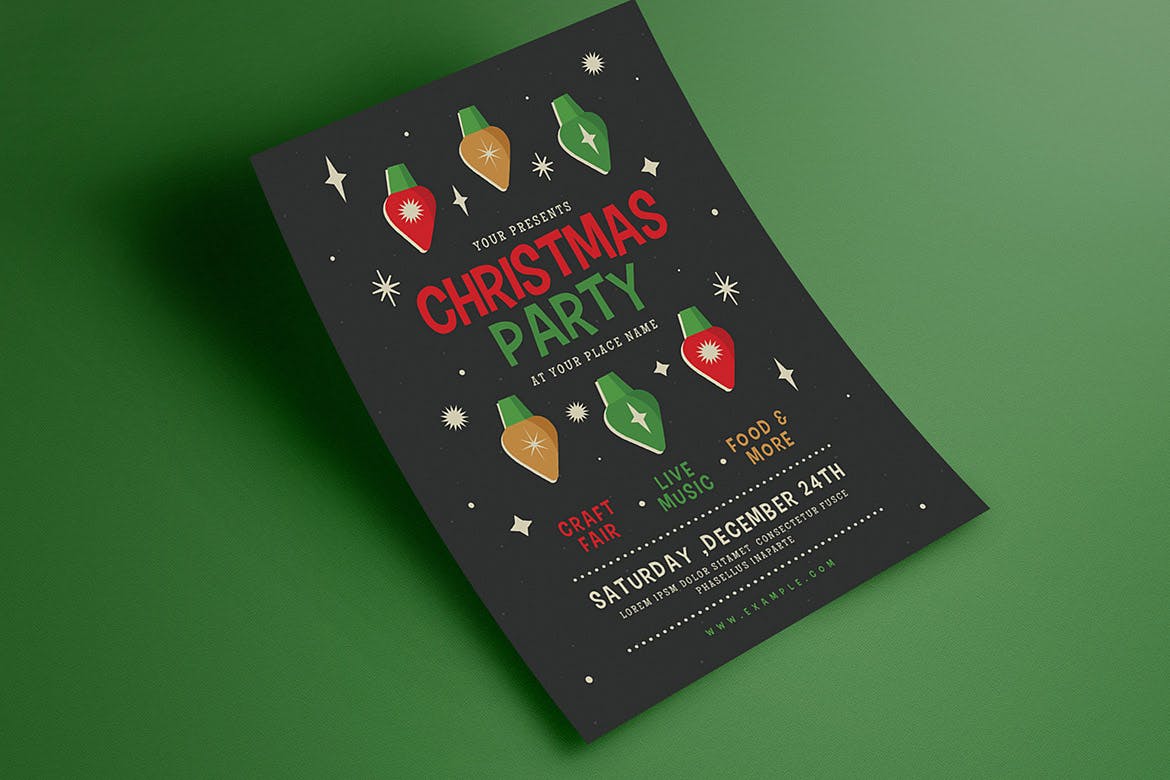 圣诞节活动海报传单设计模板 Christmas Event Flyer插图(2)