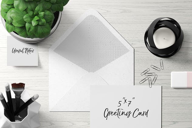 7×5贺卡/明信片样机套装2 7×5 Greeting Card / Postcard Mockup Set 2插图(1)