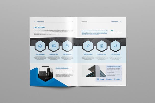 一套简约专业企业画册设计模板下载 Company Profile插图(6)