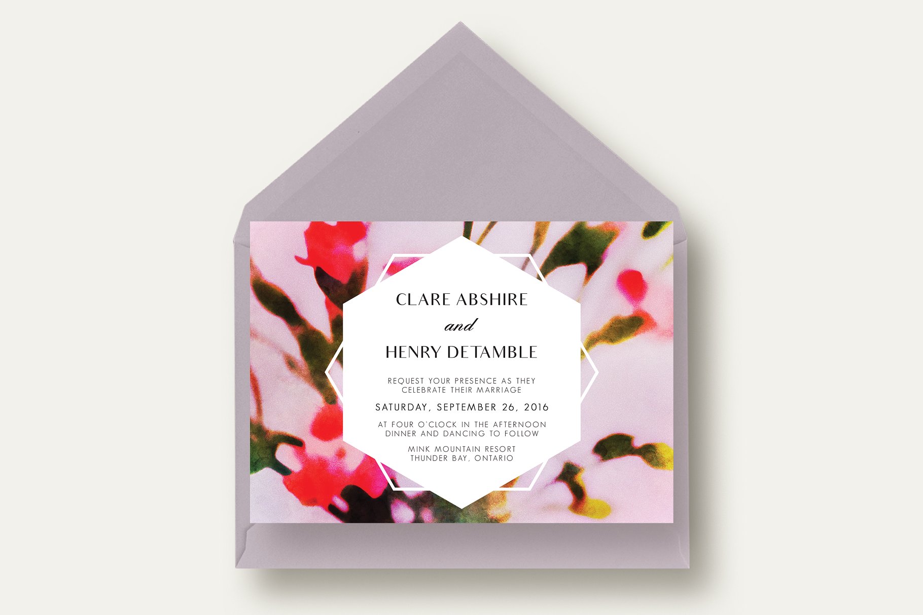 康乃馨婚礼邀请函设计套装 Carnation Flower Wedding Suite插图(1)