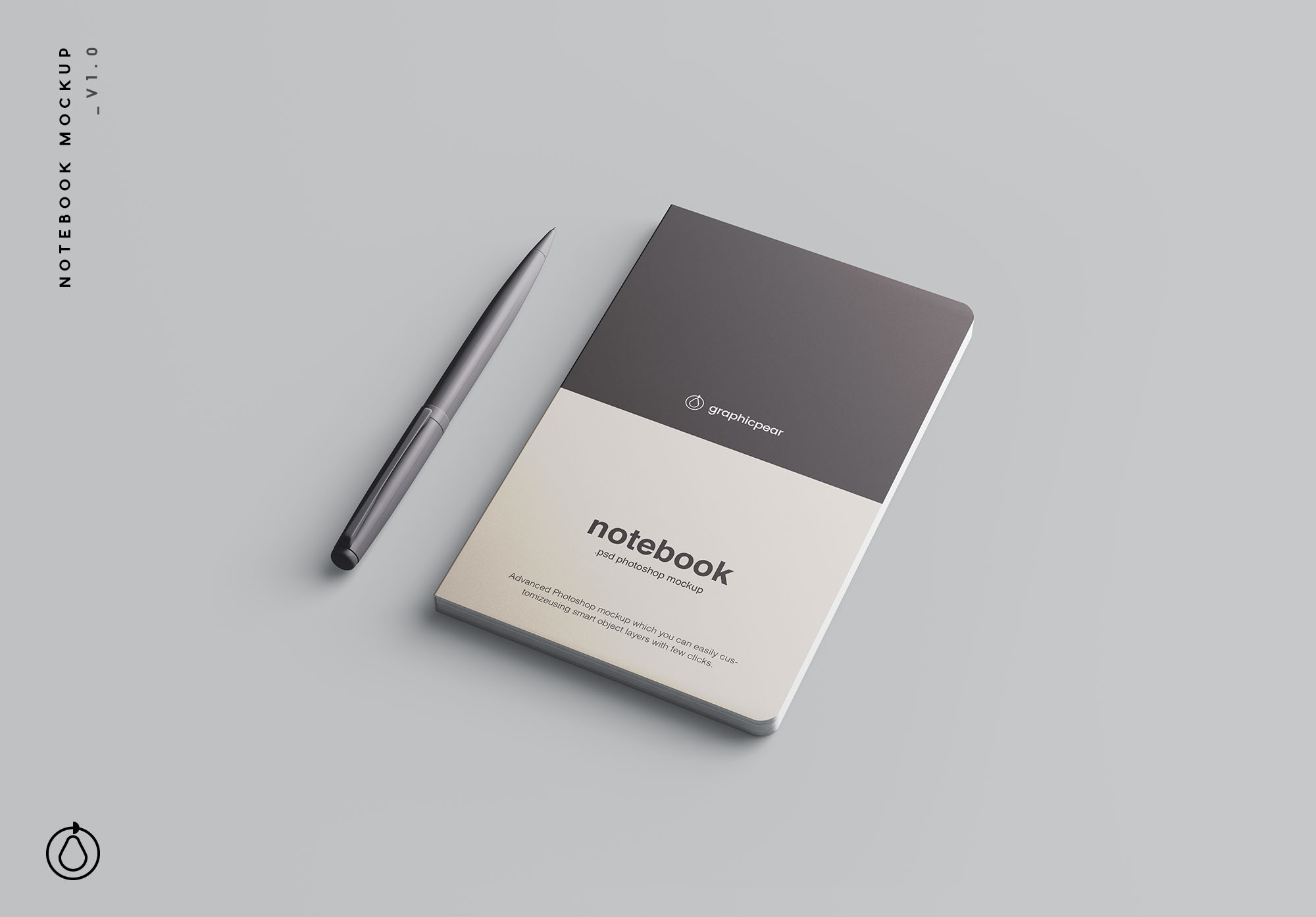 高级记事本封面设计效果图样机素材 Advanced Notebook Mockup插图