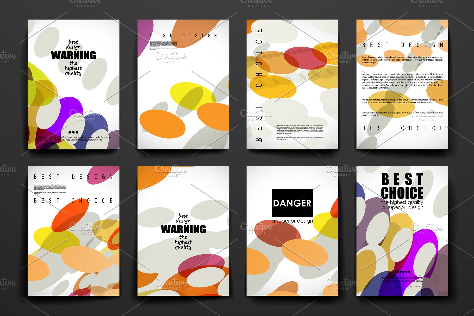 抽象彩色几何椭圆图形宣传册模板 Brochure Templates插图