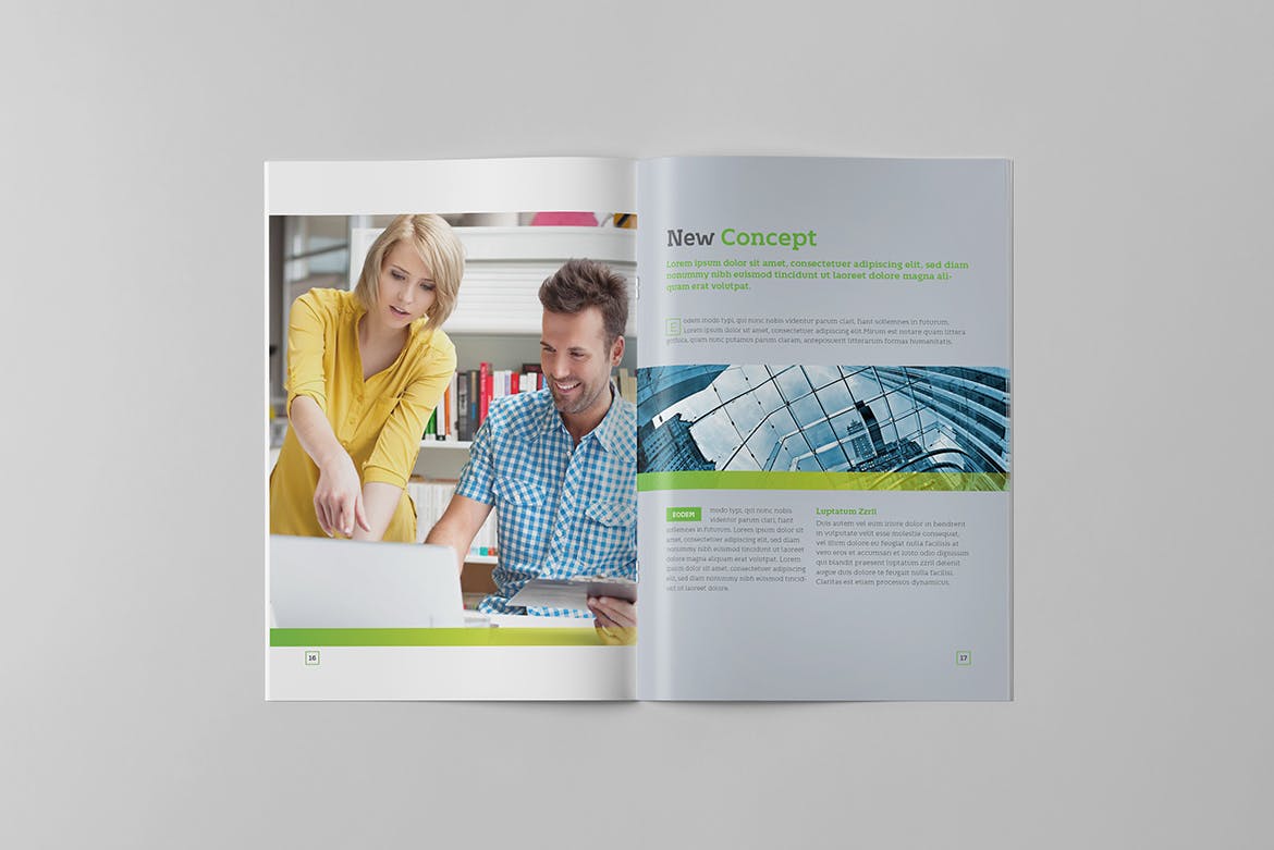 金融咨询服务公司企业画册设计模板 Green Business Brochure插图(8)