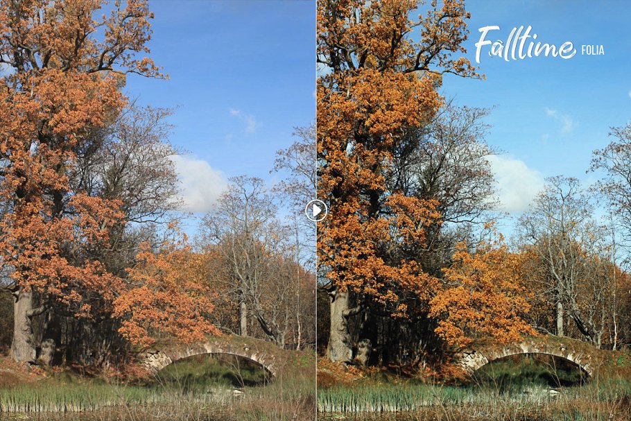 秋天的气息照片特效处理PS动作 Falltime – Autumn Photoshop Actions插图(3)