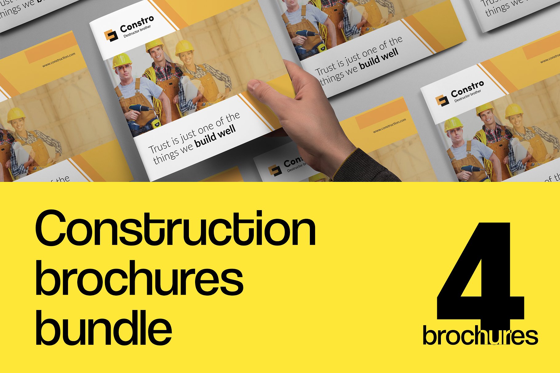 12页建筑施工手册模板下载 Construction Brochures Bundle[indd]插图