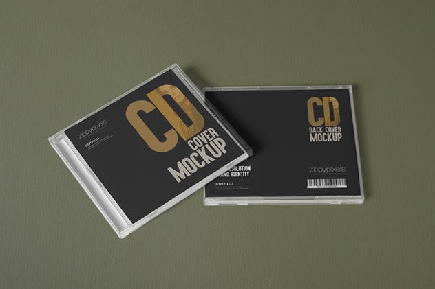 经典圆盘音乐CD封面样机模板 6 CD Cover Mockups插图(3)