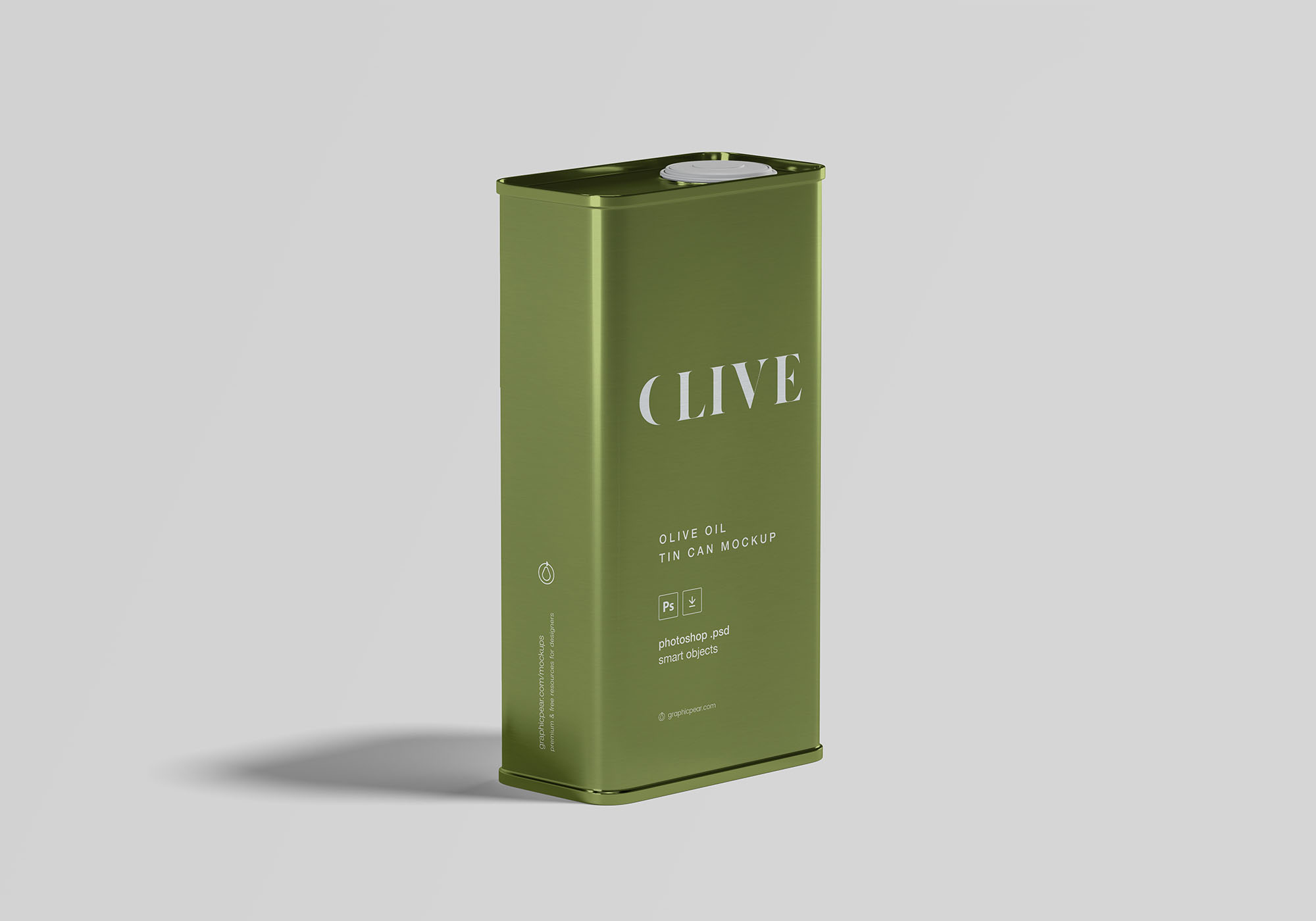 橄榄油罐头包装外观设计样机模板 Olive Oil Tin Can Mockup插图(1)