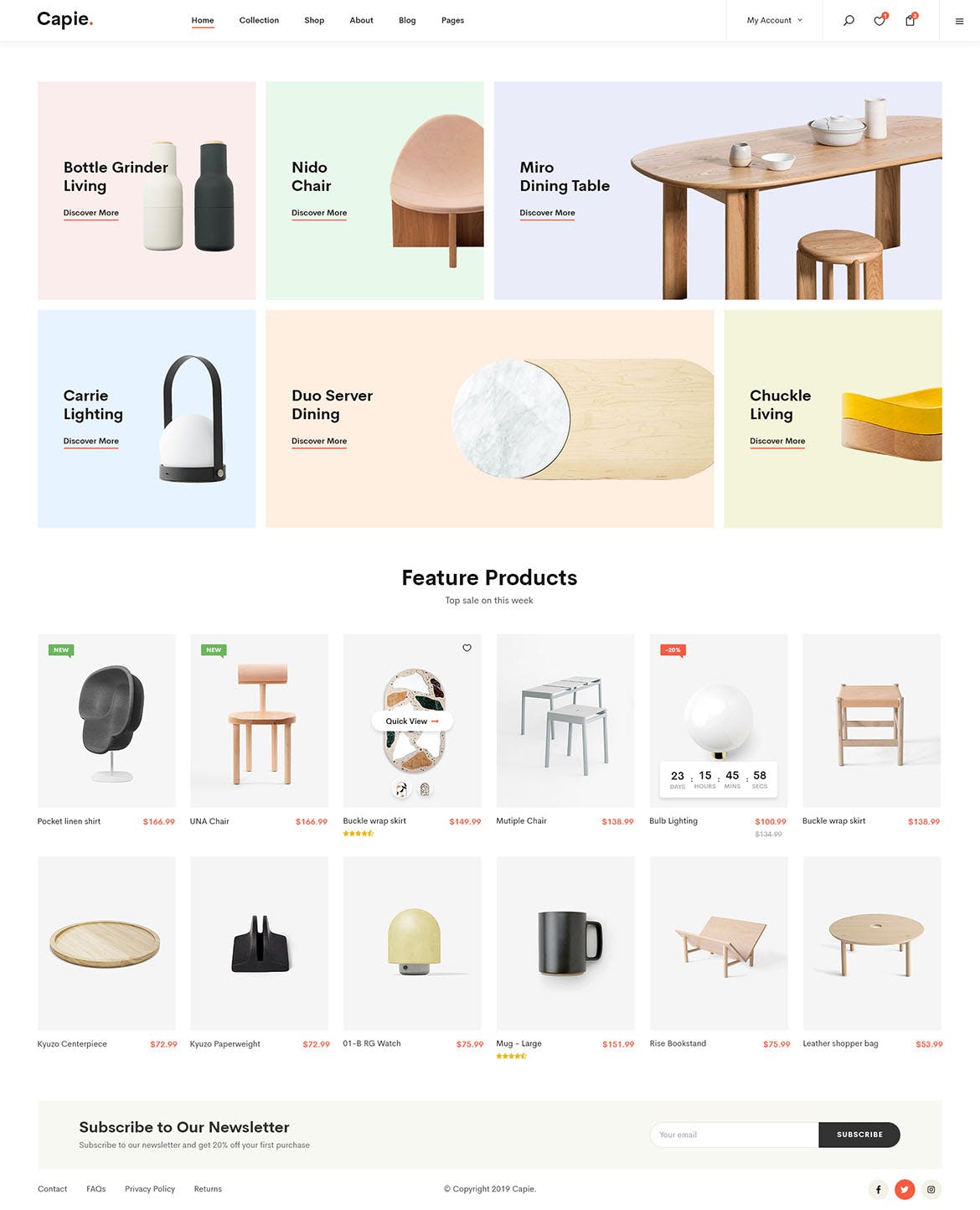 简约时尚设计风格电商网站设计PSD模板 Capie | Minimalist eCommerce PSD Template插图(15)