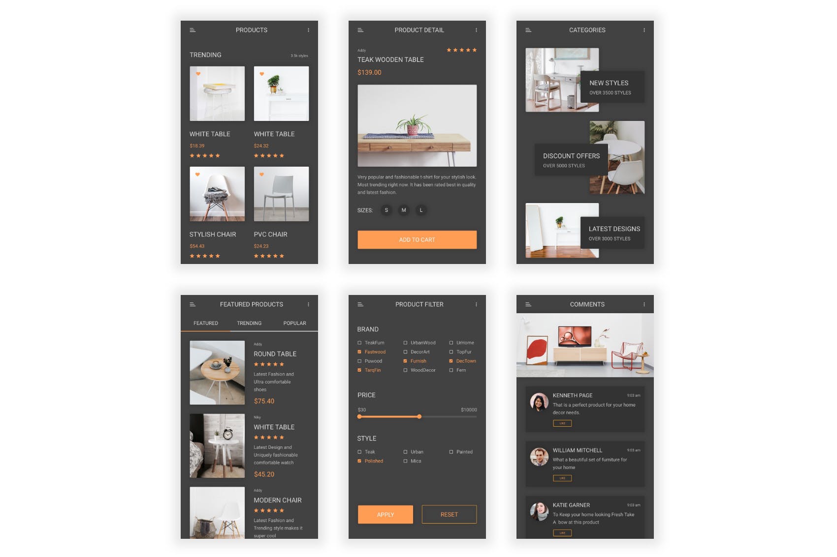 家具网上商城APP应用UI设计PSD模板 Sajja – Furniture Store & Ecommerce for Photoshop插图(11)