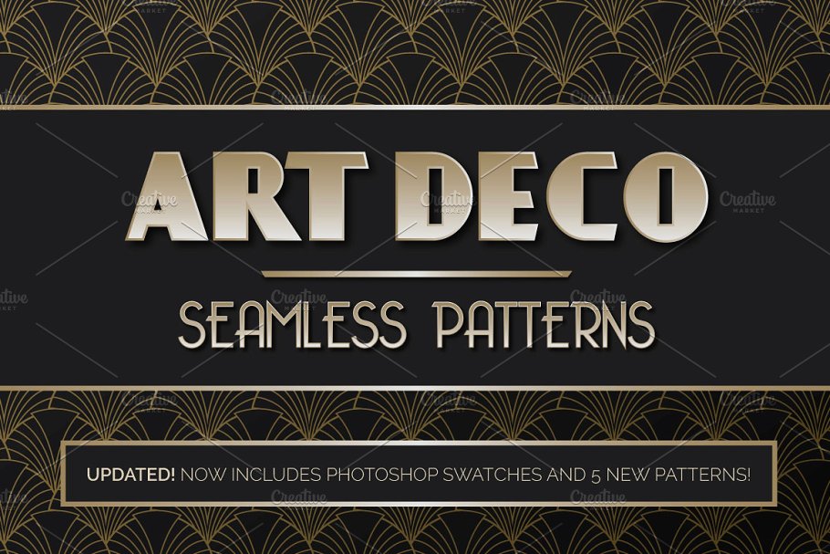 有序规则图案艺术背景纹理 Art Deco Seamless Patterns插图