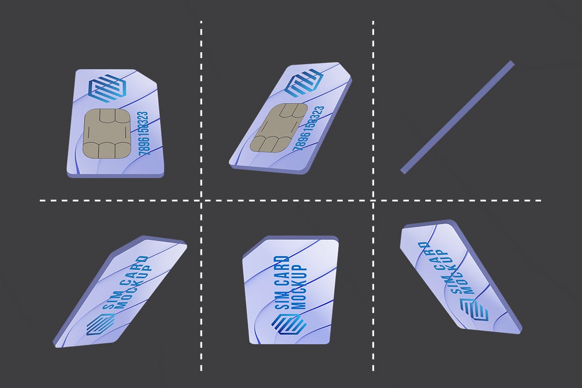 SIM手机卡卡片定制设计效果图样机模板 SIM Card Kit插图(6)