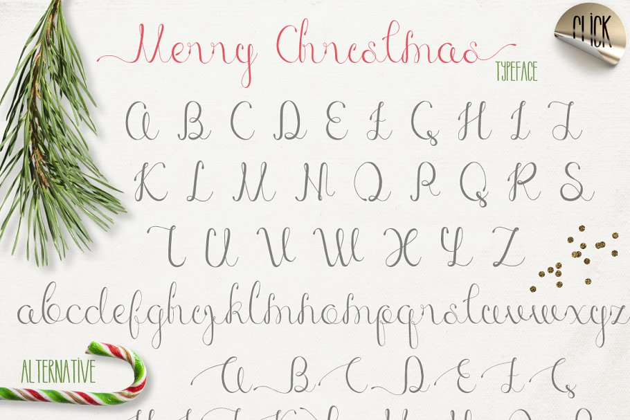 手写书法艺术英文字体 Merry Christmas [2 fonts] Pro插图(1)