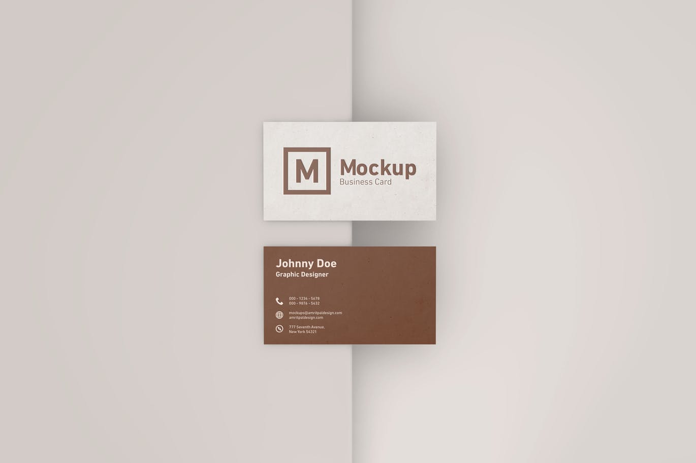高端企业商务名片设计效果图样机模板 Elegant Business Card Mockup插图
