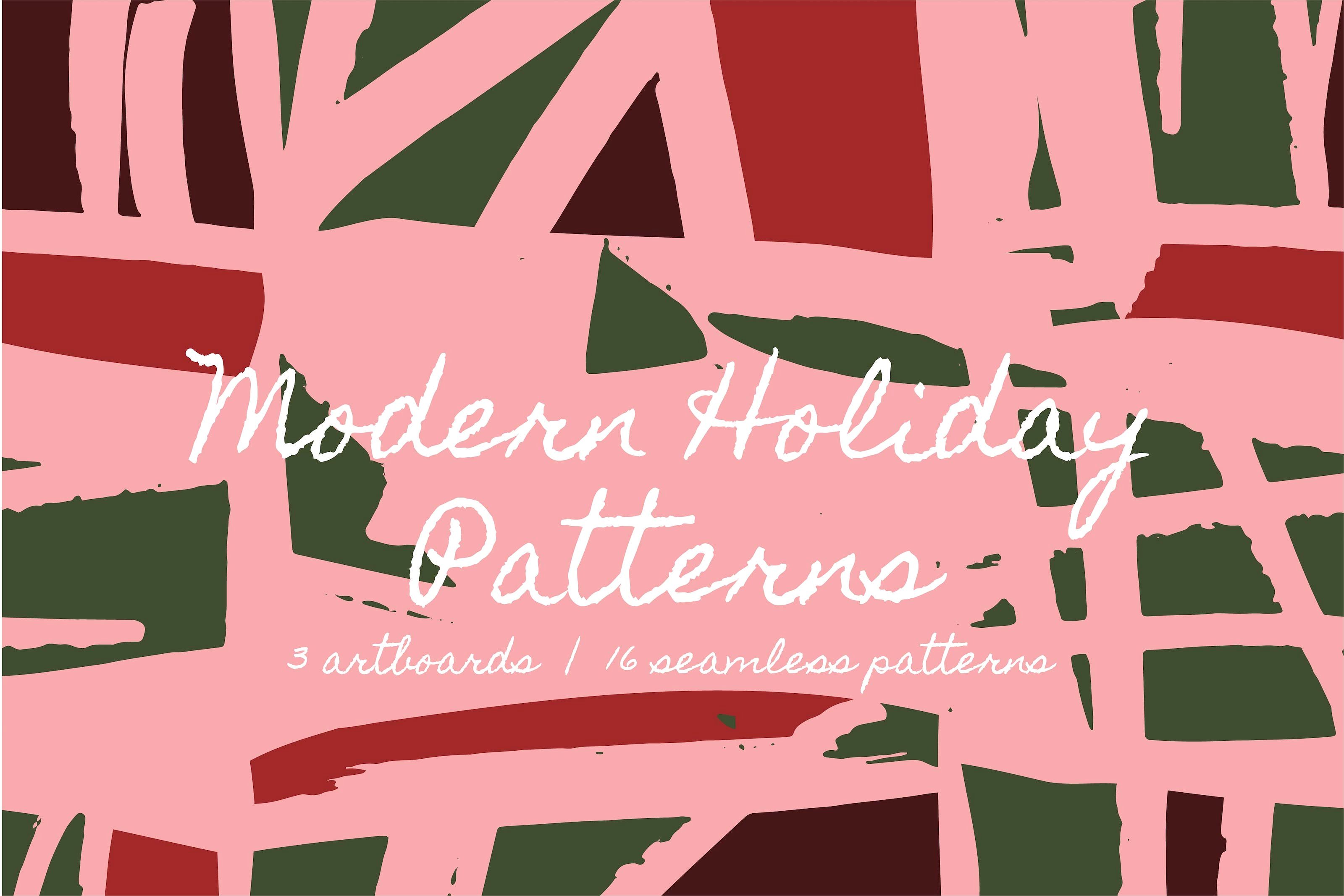 现代假日图案纹理 Modern Holiday | Patterns + Artboard插图