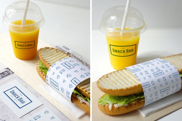 三明治咖啡馆食品品牌样机模板 Sandwich cafe Mockup插图(6)