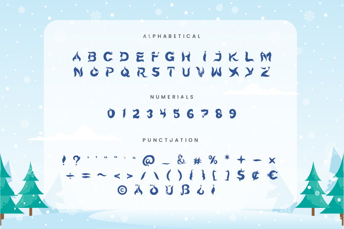 冰块冷酷风格装饰设计无衬线字体下载 Iceberg – Cold Unique Display Typeface插图(1)