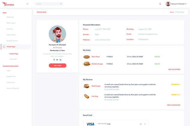 餐厅用户界面订餐系统UI套件 Tomatus-Restaurant User Website & Dashboard UI Kit插图(8)