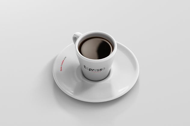 逼真咖啡杯马克杯样机模板 Espresso Cup Mockup – Cone Shape插图(11)