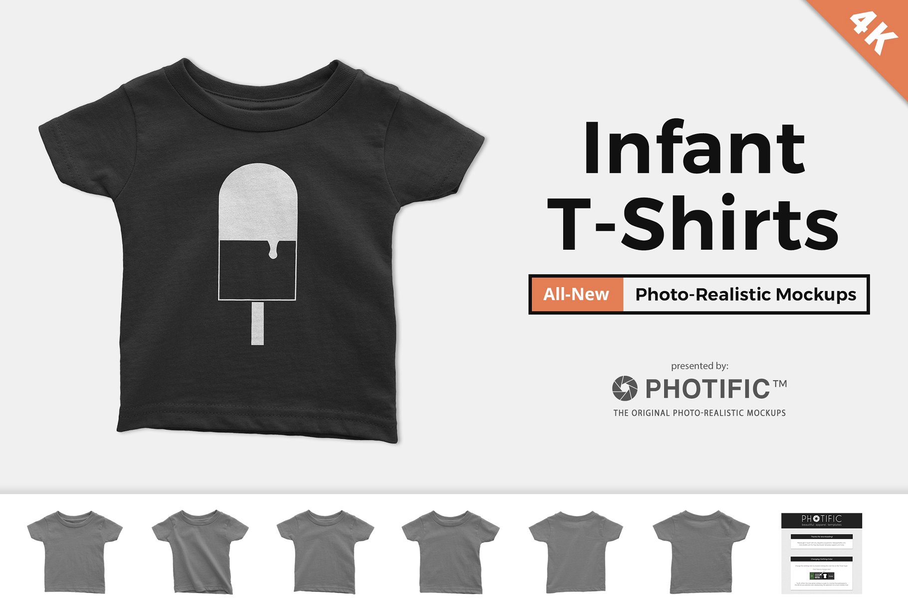 婴儿T恤服装样机 Infant T-Shirt Mockups插图