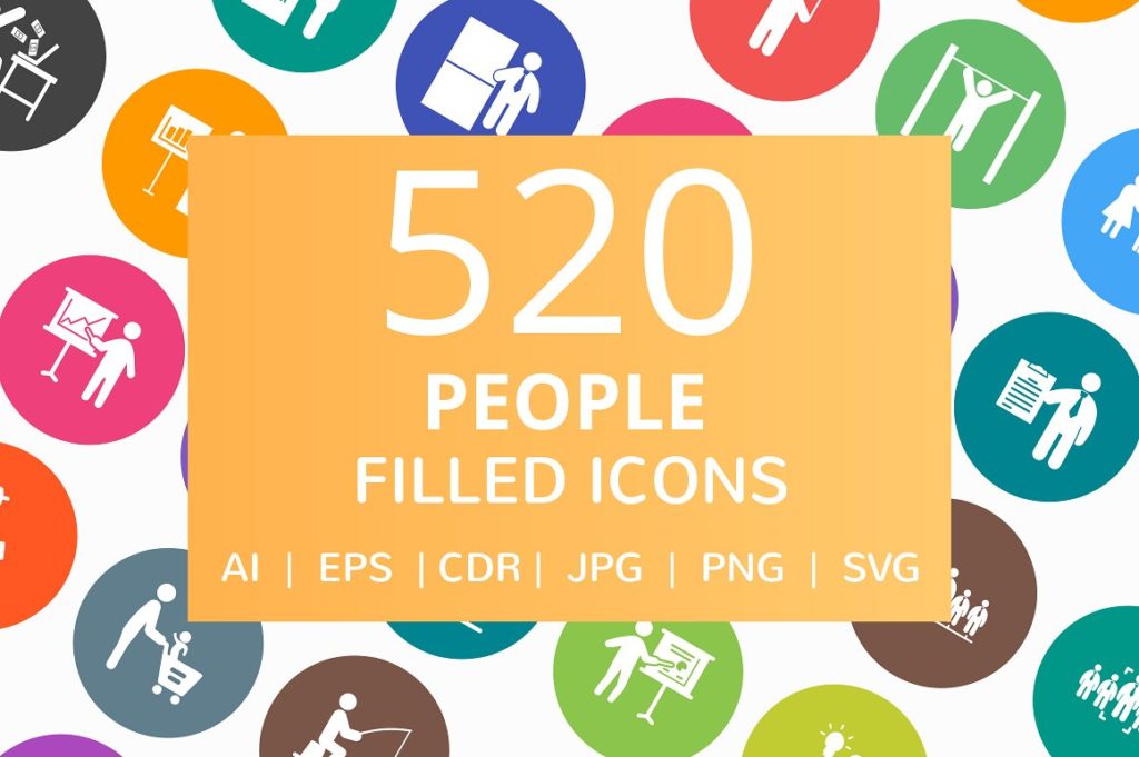 520枚人物主题矢量图标打包下载[AI, CDR, EPS, JPG, PNG, SVG]插图