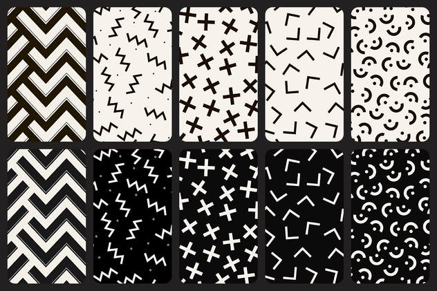 50抽象涂鸦无缝印花包装设计图案 50 Abstract Doodle Seamless Patterns插图(8)