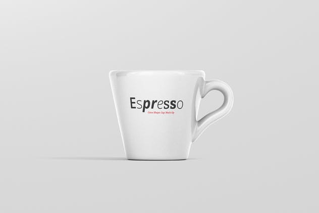 逼真咖啡杯马克杯样机模板 Espresso Cup Mockup – Cone Shape插图(7)