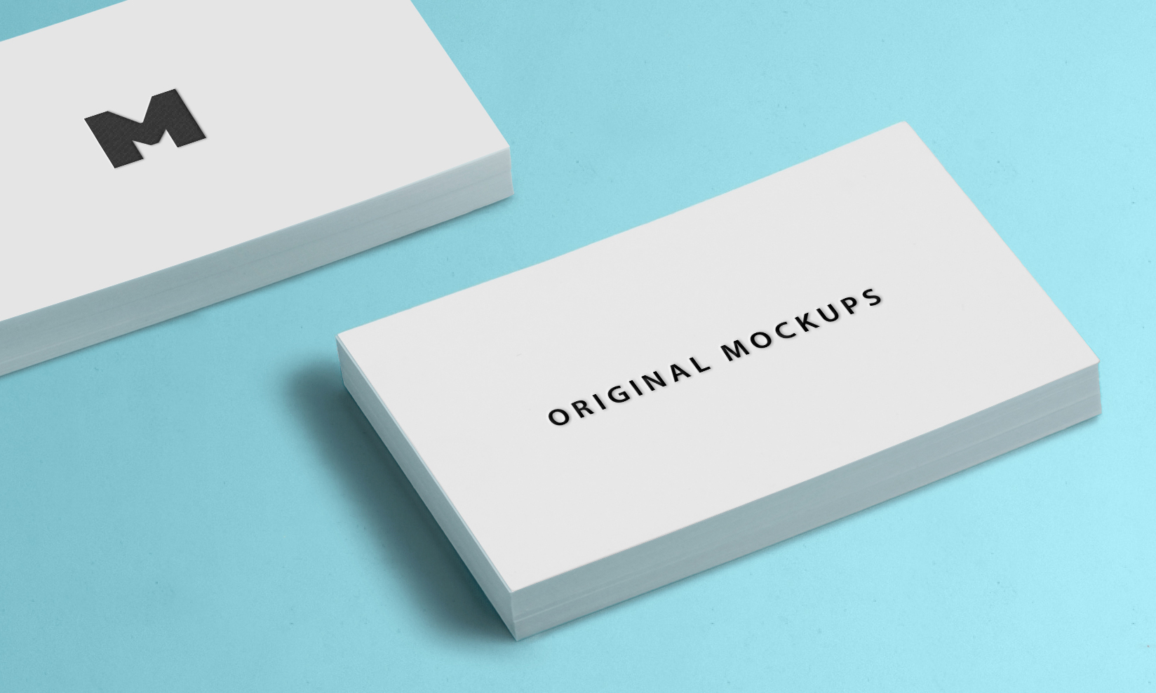 简约风企业名片设计样机模板03 Business Card Mockup 03插图(2)