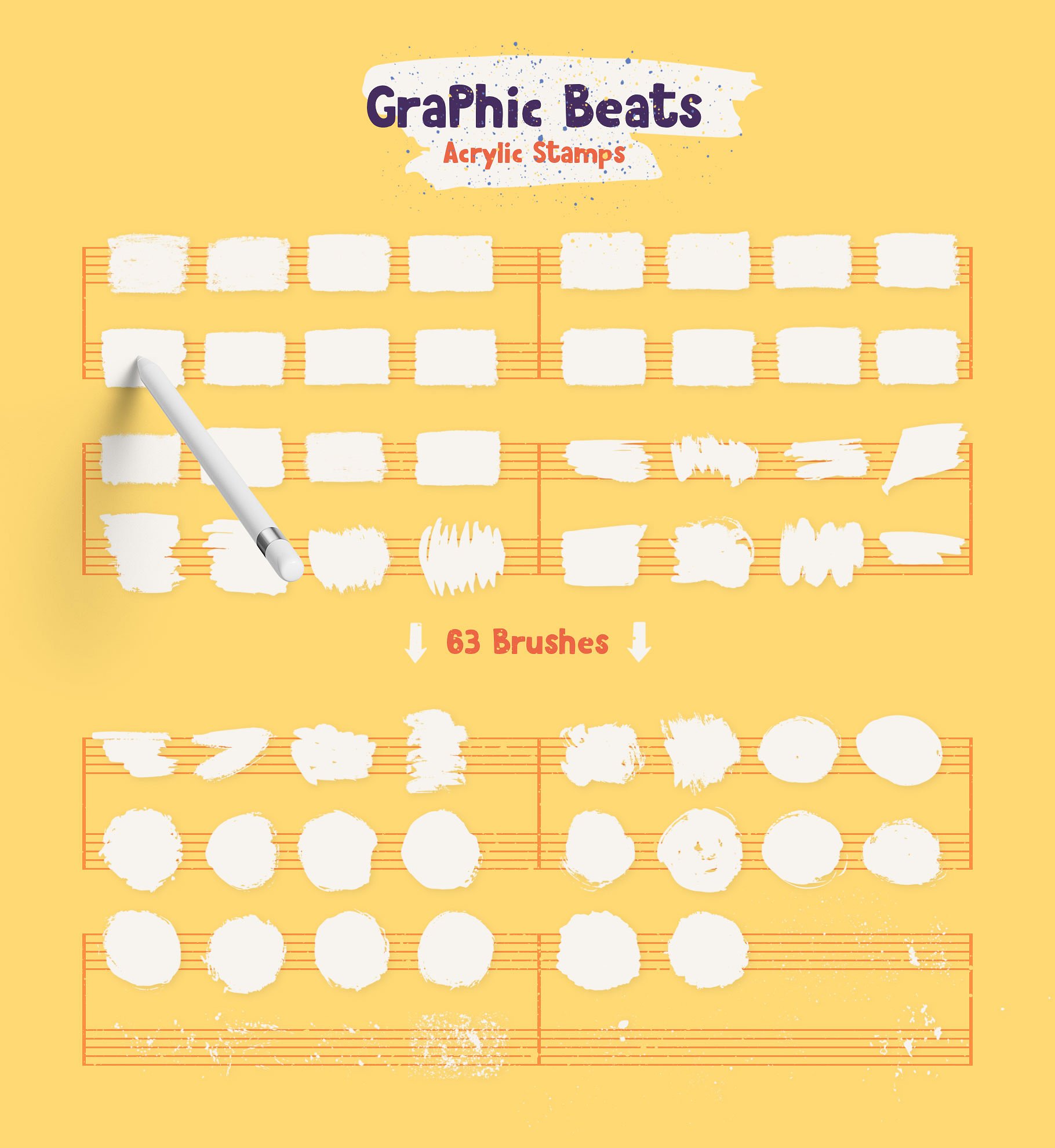 一大批艺术笔刷合辑下载 Graphic Beats Brushes for ProCreate [abr]插图(10)