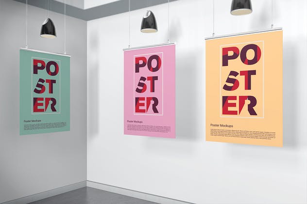 3D展厅橱窗广告海报样机 Poster Mockups插图(3)