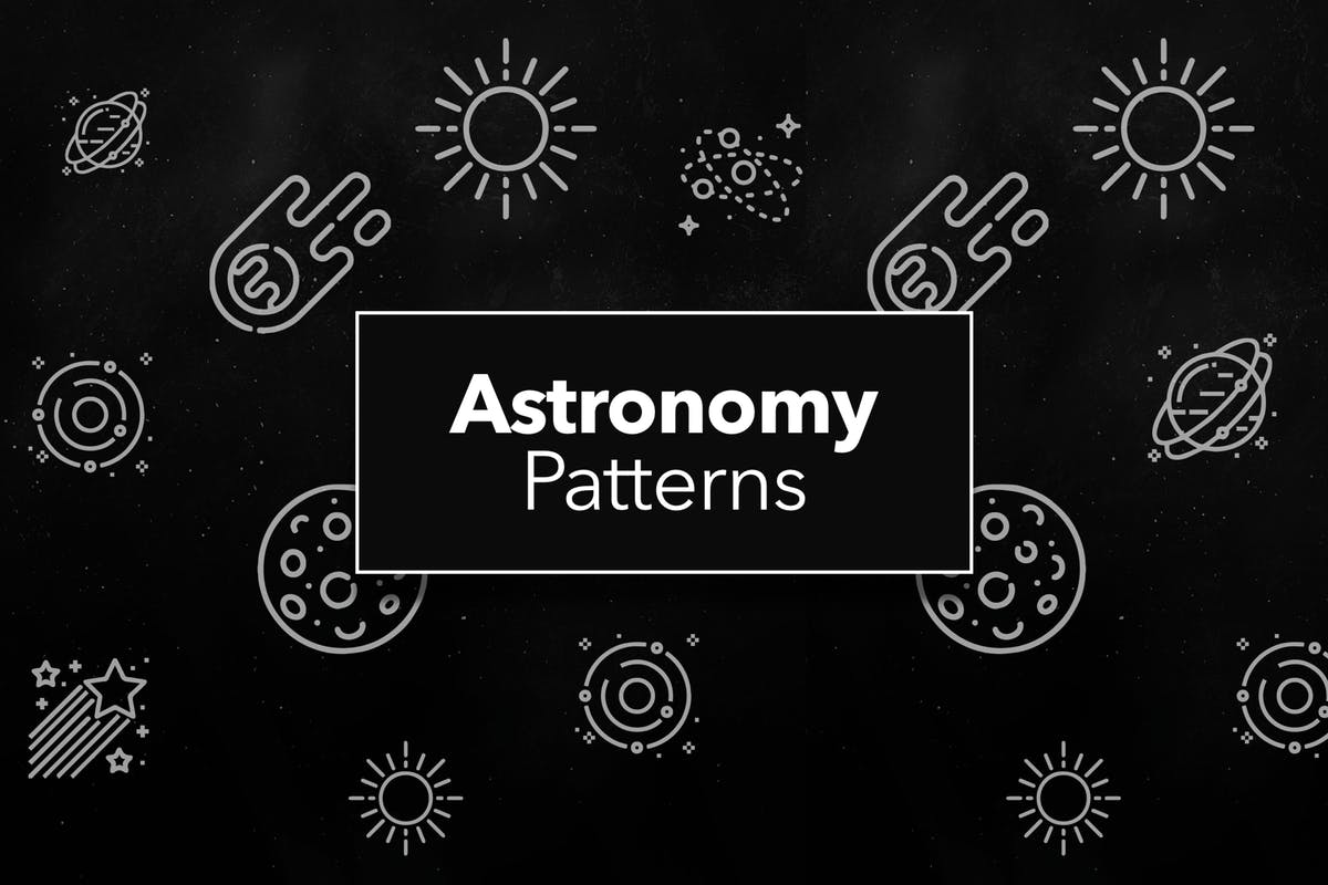 天文太空主题图案背景素材 Astronomy and Space Patterns插图