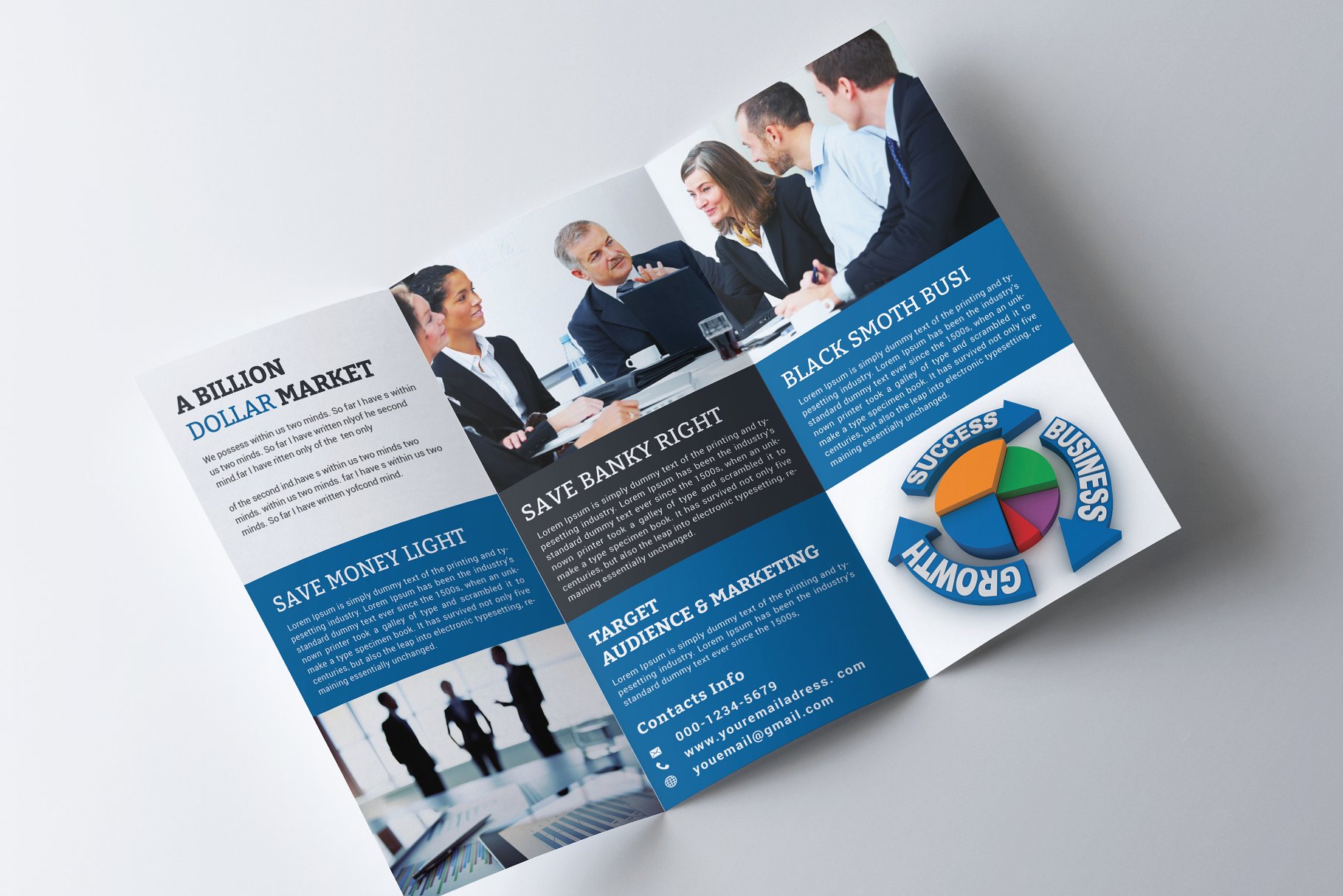 企业合作推广三折页宣传单手册模板 Corporate Trifold Brochure插图(2)