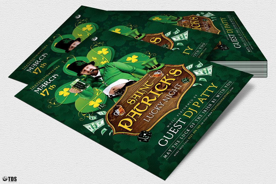圣帕特里克节活动传单海报设计模板v1 Saint Patricks Day Flyer PSD V1插图(3)