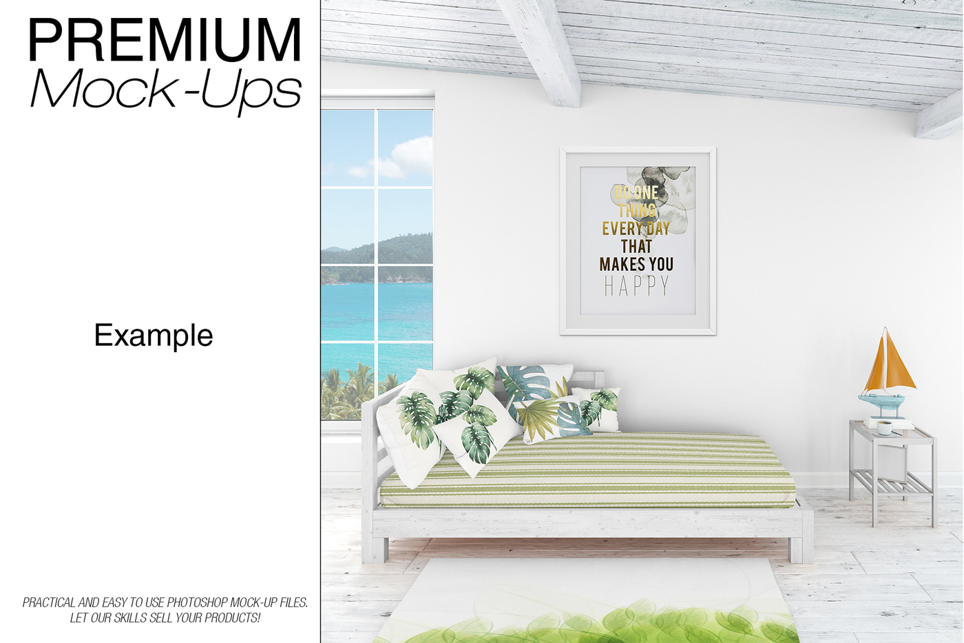 海景房枕头和框架展示样机下载 Pillows & Frames Set – Coastal Style [psd]插图(7)