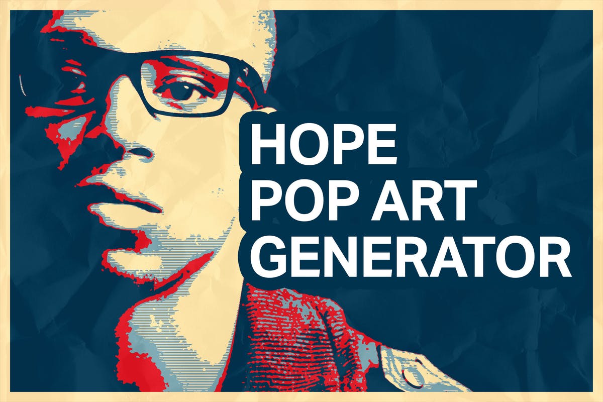 潮流剪影艺术风格照片效果一键生成PS动作 Hope Pop Art Generator插图
