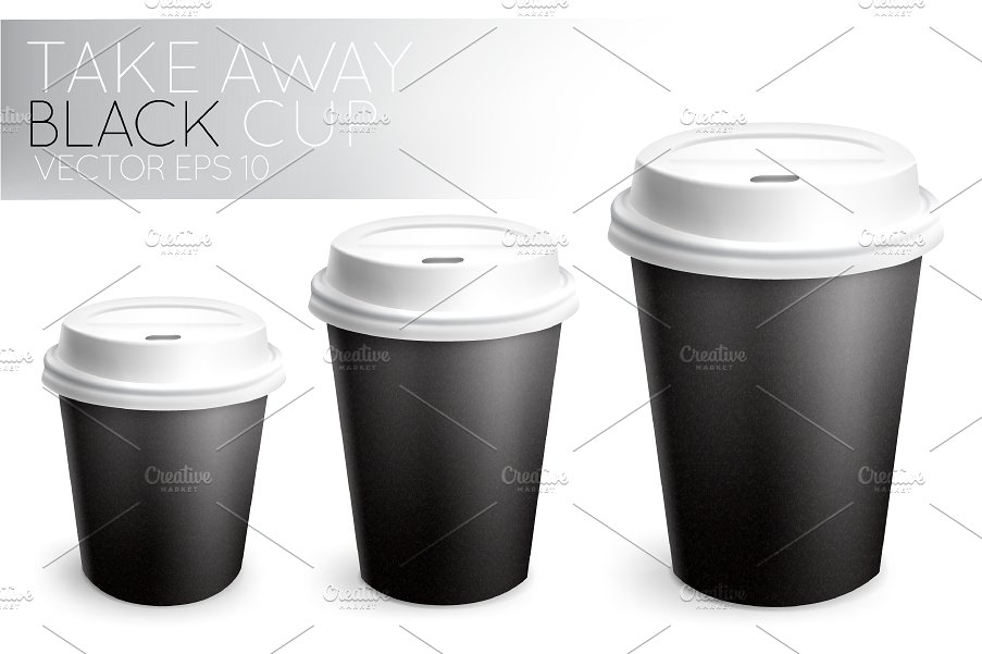 3D白色热饮纸杯样机模板 Takeaway cup插图(2)