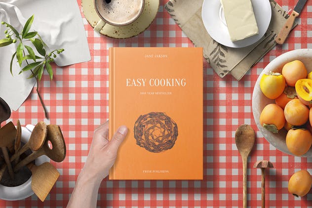 西式食谱厨房场景样机模板 Cook Book Mockup – Kitchen Set插图(5)